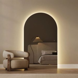Full length wide Arch Mirror: Backlit, Frameless