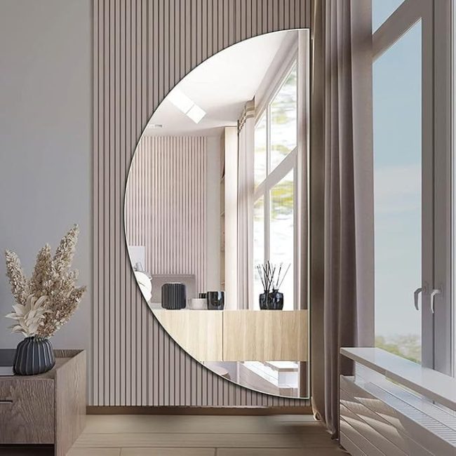 Full Length Half Circle mirrors with light